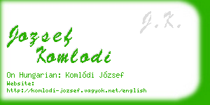 jozsef komlodi business card