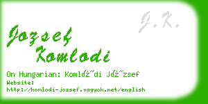 jozsef komlodi business card